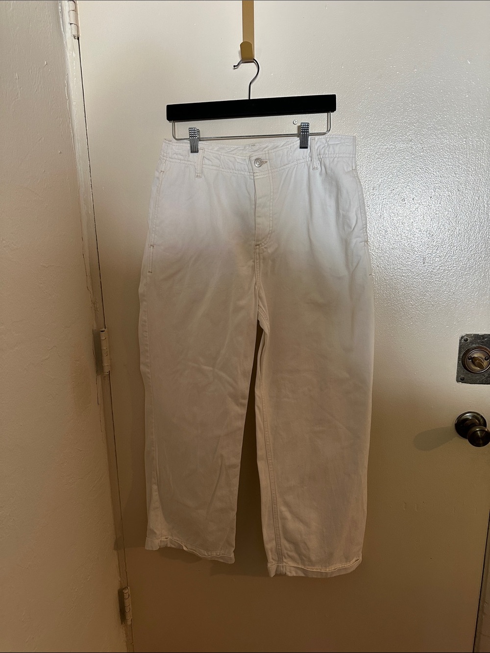 Free People White Wide Leg Jeans